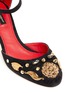 细节 - 点击放大 - DOLCE & GABBANA - 花卉水晶缎面高跟鞋