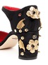 细节 - 点击放大 - DOLCE & GABBANA - 花卉水晶缎面高跟鞋