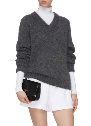 正面 -点击放大 - PRADA - logo拼贴真皮斜挎包