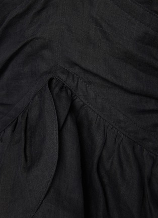 细节 - 点击放大 - ISABEL MARANT - JAEKIA V领褶裥苎麻连衣裙
