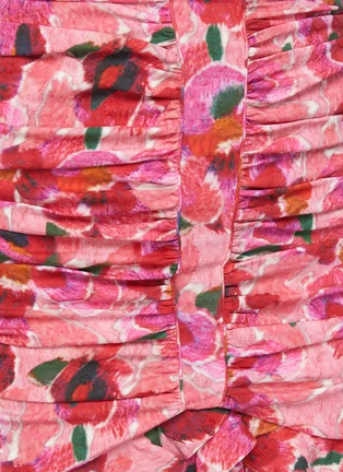 细节 - 点击放大 - ISABEL MARANT - MILENDI褶裥层叠裙摆拼色花卉图案混丝半裙