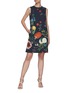 模特示范图 - 点击放大 - OSCAR DE LA RENTA - 花卉图案棉质无袖连衣裙