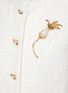  - OSCAR DE LA RENTA - 人造珍珠点缀花卉钮扣及缀饰须边粗花呢夹克