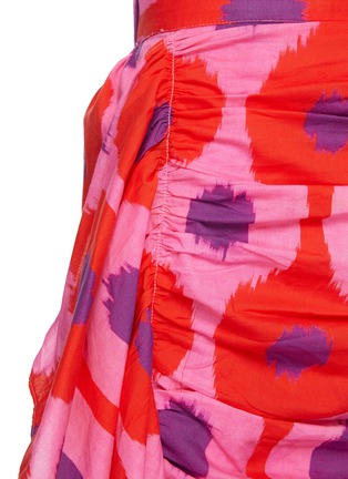 HANNAH垂坠布饰褶裥抽象花卉图案纯棉半裙展示图
