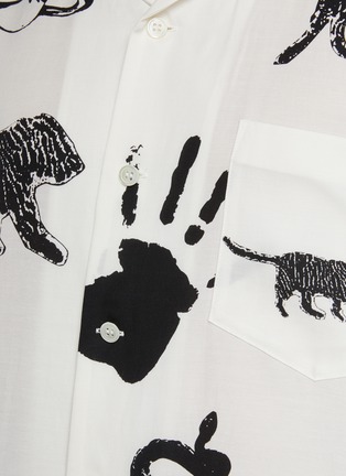 动物图案拼贴口袋古巴领衬衫展示图