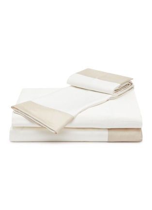 首图 –点击放大 - FRETTE - BOLD 特大双人床拼色围边纯棉四件套 － 奶白色及米色