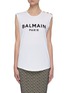 首图 - 点击放大 - BALMAIN - 拼色品牌名称钮扣纯棉无袖T恤
