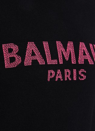  - BALMAIN - logo拼色围边混羊毛针织衫