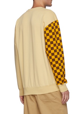 背面 - 点击放大 - JW ANDERSON - 棋盘格图案单袖拼色LOGO刺绣卫衣