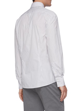 背面 - 点击放大 - BRUNELLO CUCINELLI - 拼色条纹纯棉衬衫