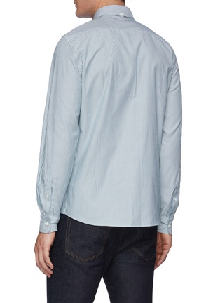 背面 - 点击放大 - BRUNELLO CUCINELLI - 拼色条纹纯棉衬衫