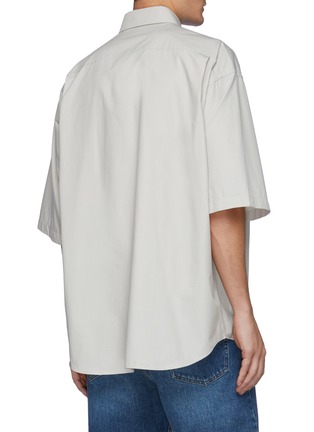 背面 - 点击放大 - BALENCIAGA - 水洗标印花oversized纯棉府绸衬衫