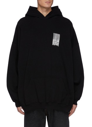 balenciaga 扭曲条形码logo宽松连帽卫衣