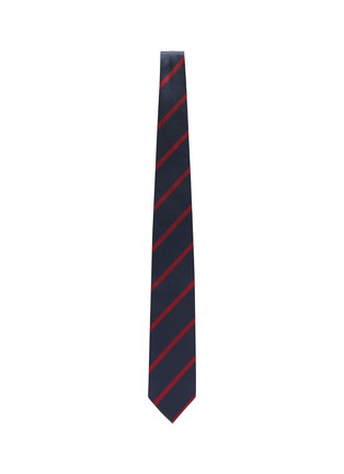模特儿示范图 - 点击放大 - STEFANOBIGI MILANO - SENNA条纹拼色真丝领带