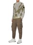 模特儿示范图 - 点击放大 - STONE ISLAND - 条纹迷彩混棉及羊毛针织衫