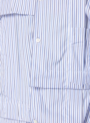  - COMME DES GARÇONS SHIRT - 褶皱设计拼色条纹衬衫