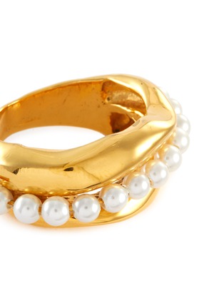 细节 - 点击放大 - MISHO - 珍珠点缀22K镀金戒指套装