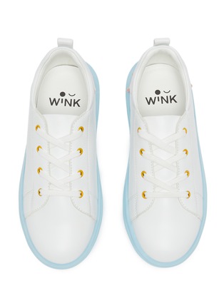 模特儿示范图 - 点击放大 - WINK - SORBET DRIP 儿童款拼色真皮运动鞋