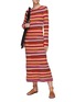 模特儿示范图 - 点击放大 - CHLOÉ - 条纹混羊绒羊毛针织连衣裙