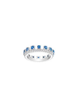 首图 - 点击放大 - CENTAURI LUCY - HYACINTH 蓝宝石钻石点缀 18K 白金王冠底部戒指