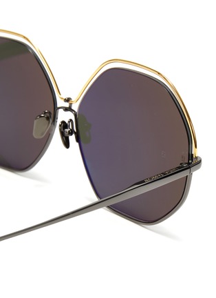 细节 - 点击放大 - LINDA FARROW - LORENA镂空设计六边形金属框太阳眼镜
