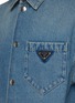  - PRADA - 三角logo拼贴水洗纯棉牛仔衬衫