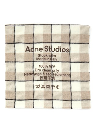 细节 - 点击放大 - ACNE STUDIOS - 印花格纹羊毛围巾