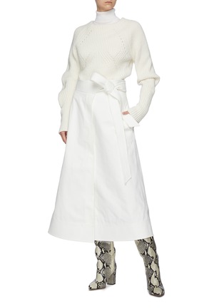 模特儿示范图 - 点击放大 - GABRIELA HEARST - MONTEVERDE灯笼袖镂空羊绒针织衫