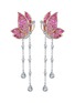 首图 - 点击放大 - SARAH ZHUANG - 钻石及粉色蓝宝石点缀18k白金及玫瑰金蝴蝶造型耳环