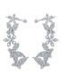 首图 - 点击放大 - SARAH ZHUANG - 钻石点缀18k白金花卉蝴蝶造型耳环