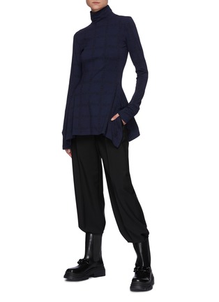 模特儿示范图 - 点击放大 - JW ANDERSON - 品牌LOGO格纹高领上衣