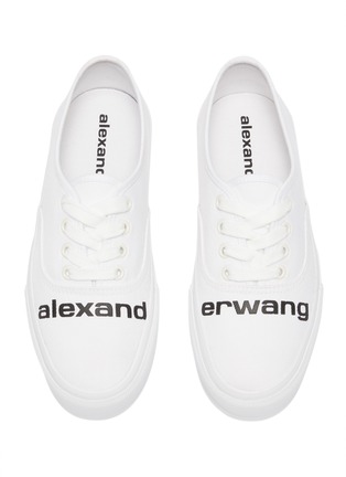 细节 - 点击放大 - ALEXANDERWANG - DROPOUT品牌名称帆布运动鞋