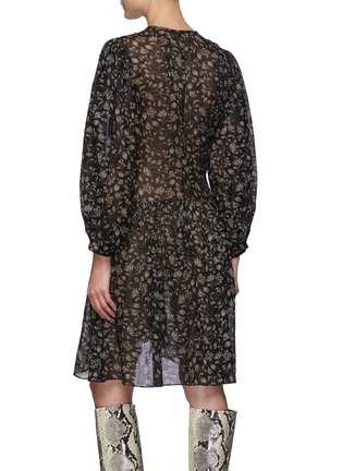 背面 - 点击放大 - ISABEL MARANT ÉTOILE - 拼色植物图案褶间纯棉连衣裙