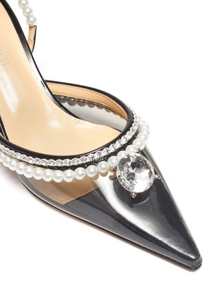 细节 - 点击放大 - MACH & MACH - pearl of elizabeth仿水晶人造珍珠PVC高跟鞋