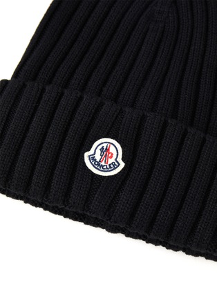 细节 - 点击放大 - MONCLER - 品牌logo羊毛针织帽