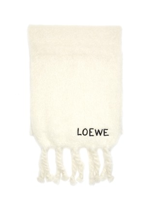 细节 - 点击放大 - LOEWE - 字母LOGO马海毛混羊毛围巾