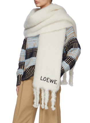 模特儿示范图 - 点击放大 - LOEWE - 字母LOGO马海毛混羊毛围巾