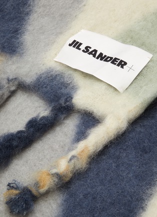 细节 - 点击放大 - JIL SANDER - 几何拼色设计混马海毛及羊毛围巾