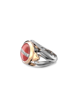 细节 - 点击放大 - SPECTRUM - ORBIT红碧玉钻石点缀铂金18K玫瑰金火星造型戒指