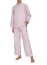  - LAGOM - 条纹纯棉睡衣套装—— S 号粉色和白色