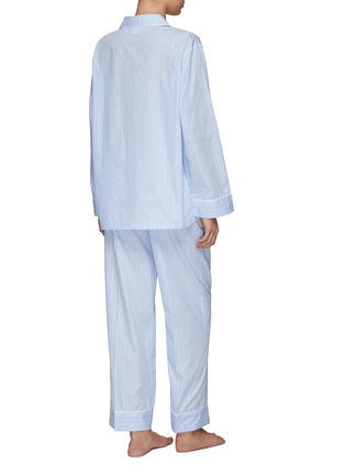 背面 –点击放大 - LAGOM - 条纹纯棉睡衣套装—— L 号浅蓝色和白色