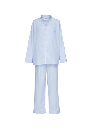 首图 –点击放大 - LAGOM - 条纹纯棉睡衣套装—— L 号浅蓝色和白色