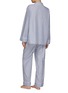 背面 –点击放大 - LAGOM - 条纹纯棉睡衣套装 — S 号深灰色和白色