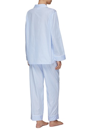 背面 –点击放大 - LAGOM - 条纹纯棉睡衣套装—— S 号浅蓝色和白色