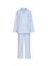首图 –点击放大 - LAGOM - 条纹纯棉睡衣套装—— S 号浅蓝色和白色