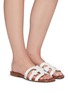 模特儿示范图 - 点击放大 - SAM EDELMAN - Bay' leather slide sandals