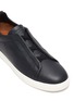 细节 - 点击放大 - ERMENEGILDO ZEGNA - Triple Stitch Lace Leather Slip-on Sneakers