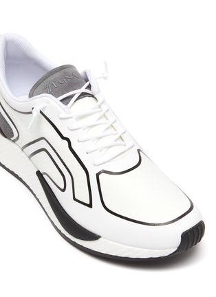 细节 - 点击放大 - ERMENEGILDO ZEGNA - 'Piuma' Contrast Heel Counter Lace Up Sneakers