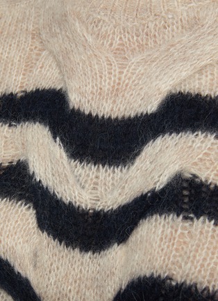 MIA横向条纹混羊驼毛及羊毛麻花针织衫展示图