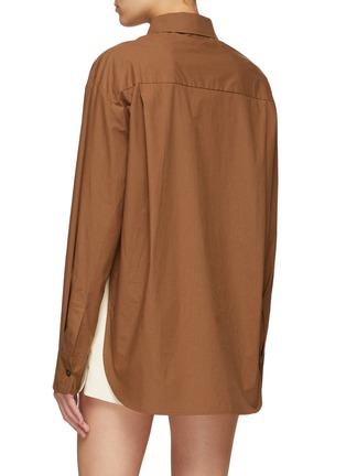 背面 - 点击放大 - THE FRANKIE SHOP - LUI拼贴口袋褶间衣袖有机纯棉衬衫
